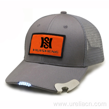 Mesh hat with LED lights and opener